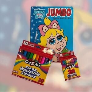 Muppet Babies coloring book and Cra-Z-Art crayons and markers